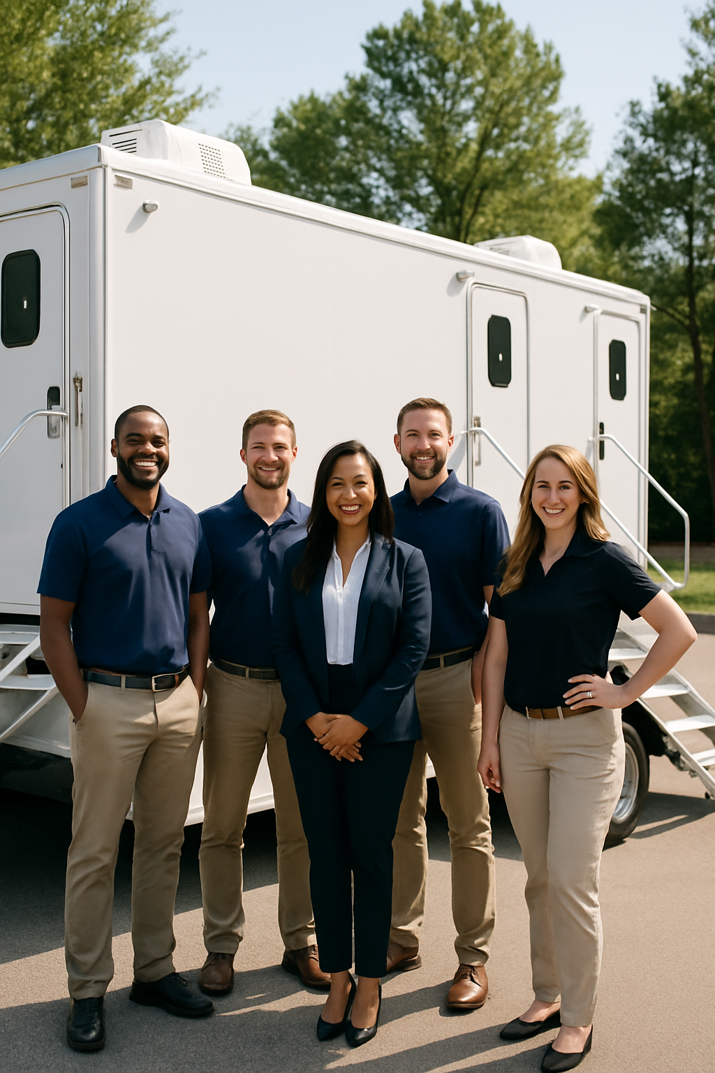 Maryland Portable Toilets team photo showing statewide portable restroom service crew